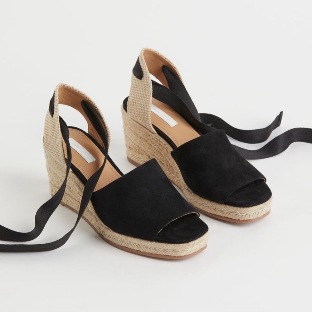 🌸H&M premium suede espadrilles